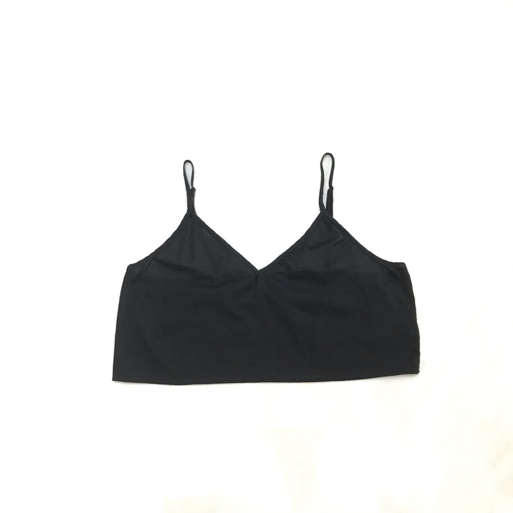 FARM Rio 100% Cotton Flowy Black Crop Tank - M